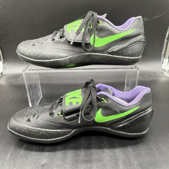 Nike Zoom Rotational 6 Black Green Throwing Shoes 685131-035 Mens Size 6.5 - Picture 2 of 7
